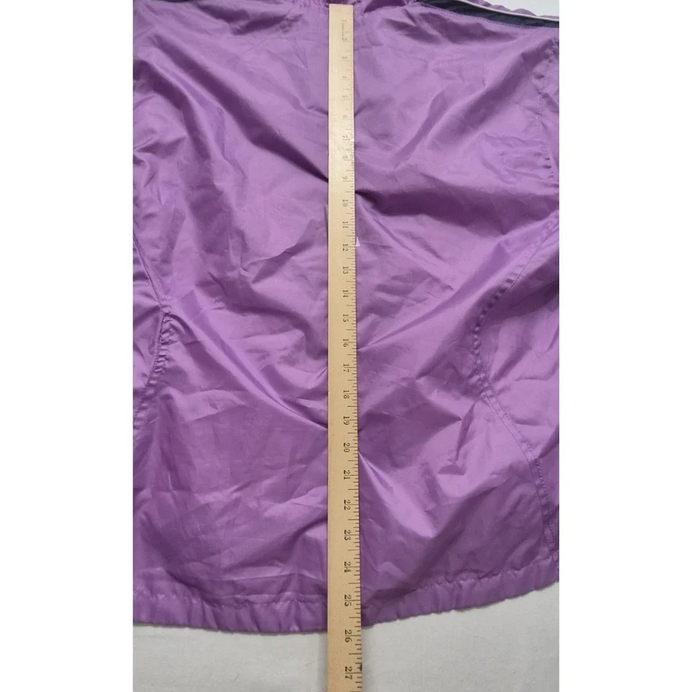 Wilson womens light purple full zip pocket windbreaker jacket LG hooded 90s - Picture 12 of 15
